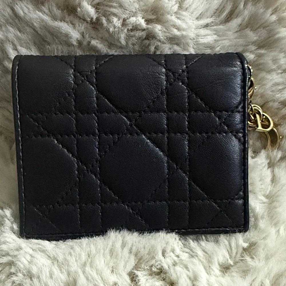 Dior Black Wallet with Gold Accent